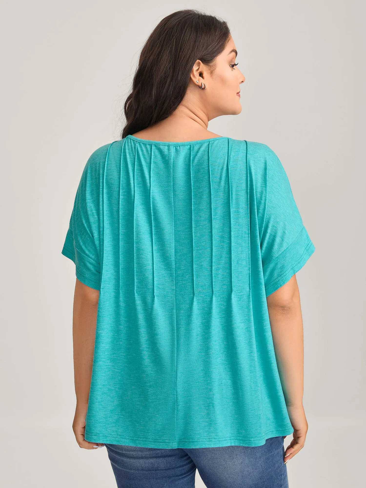 Pleated Neck-Tie Solid T-Shirt sold by Bloomchic product image thumbnail 4
