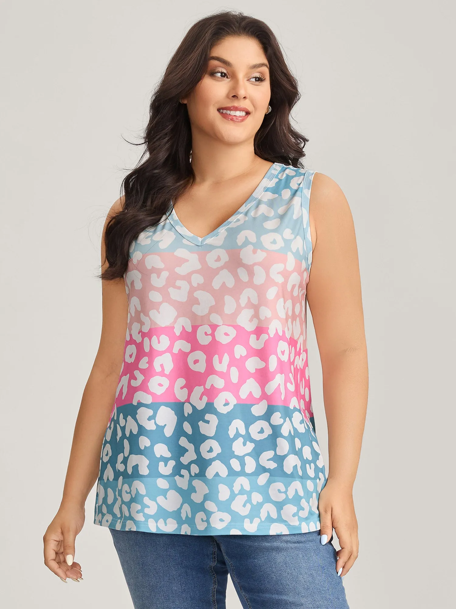 Leopard Print Color Gradient Tank Top sold by Bloomchic