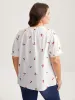 Cotton Cherry Embroidery Ruffled Neck Blouse sold by Bloomchic