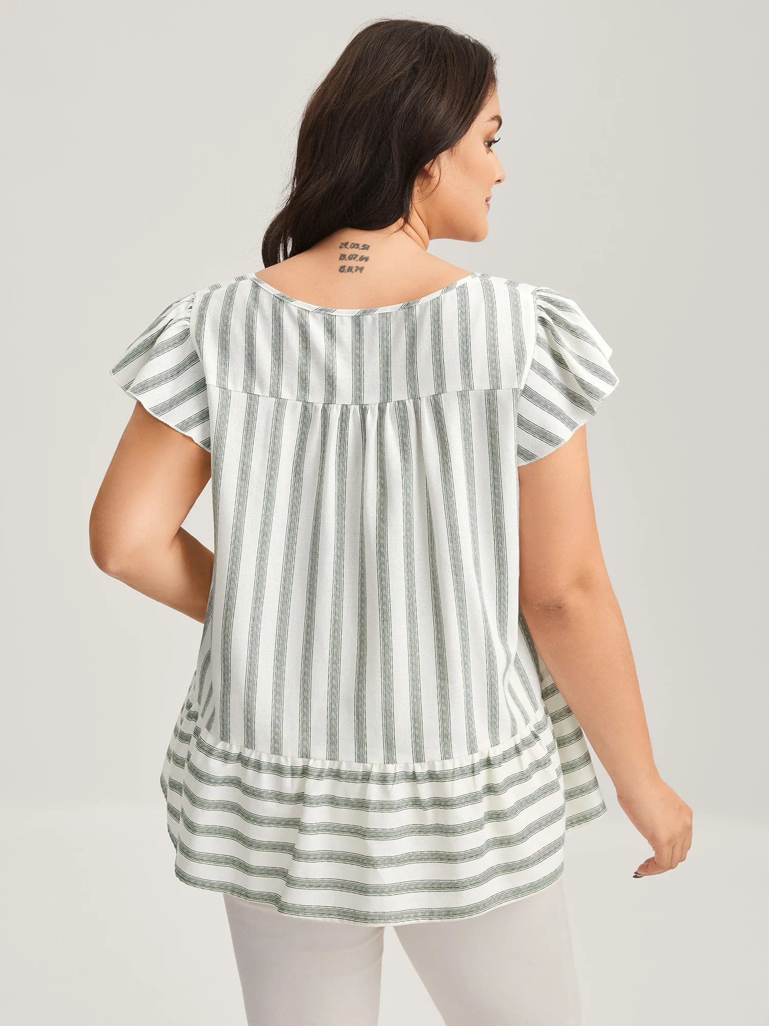 Classic Stripes Square Neck Tassels Blouse sold by Bloomchic product image thumbnail 4