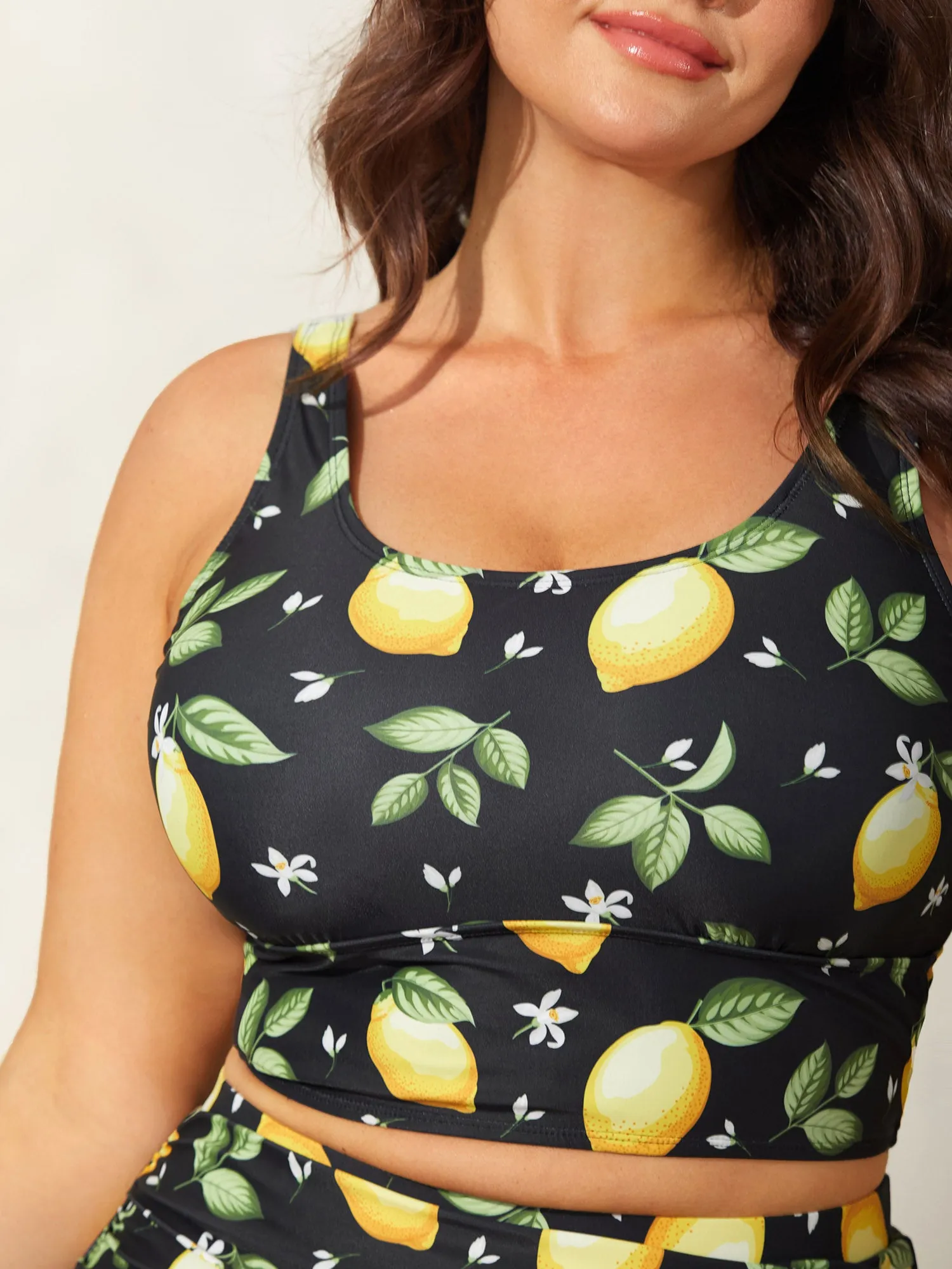 Lemon Print Scoop Neck Swim Top sold by Bloomchic product image thumbnail 2