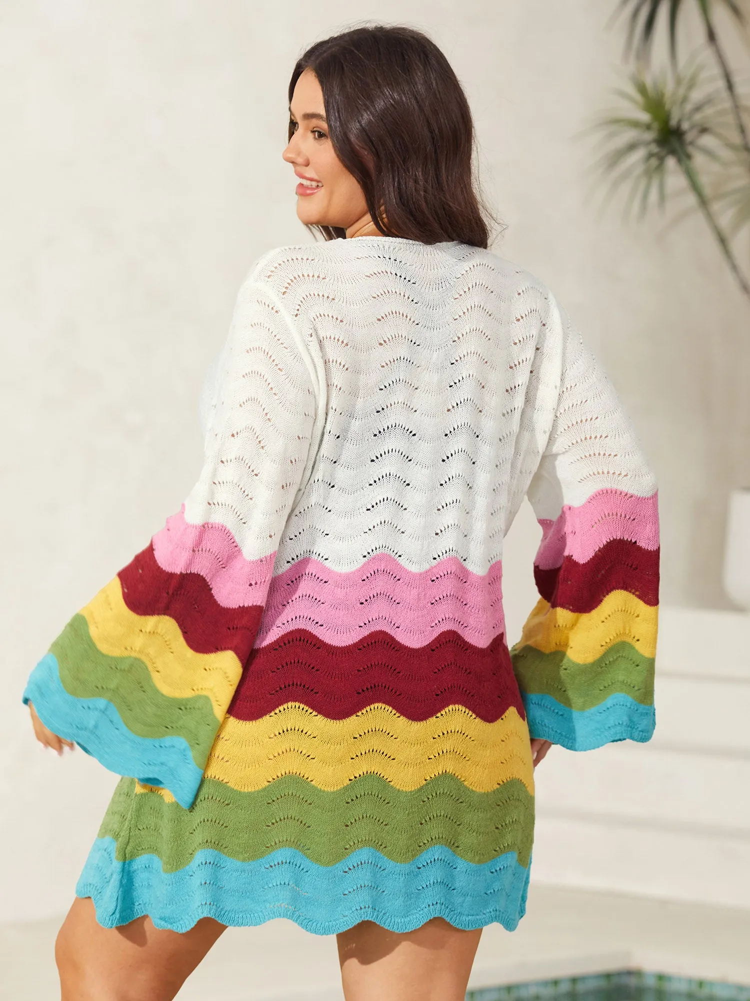 Colorful Waves Cut-Out Swim Cover-Up sold by Bloomchic product image thumbnail 2