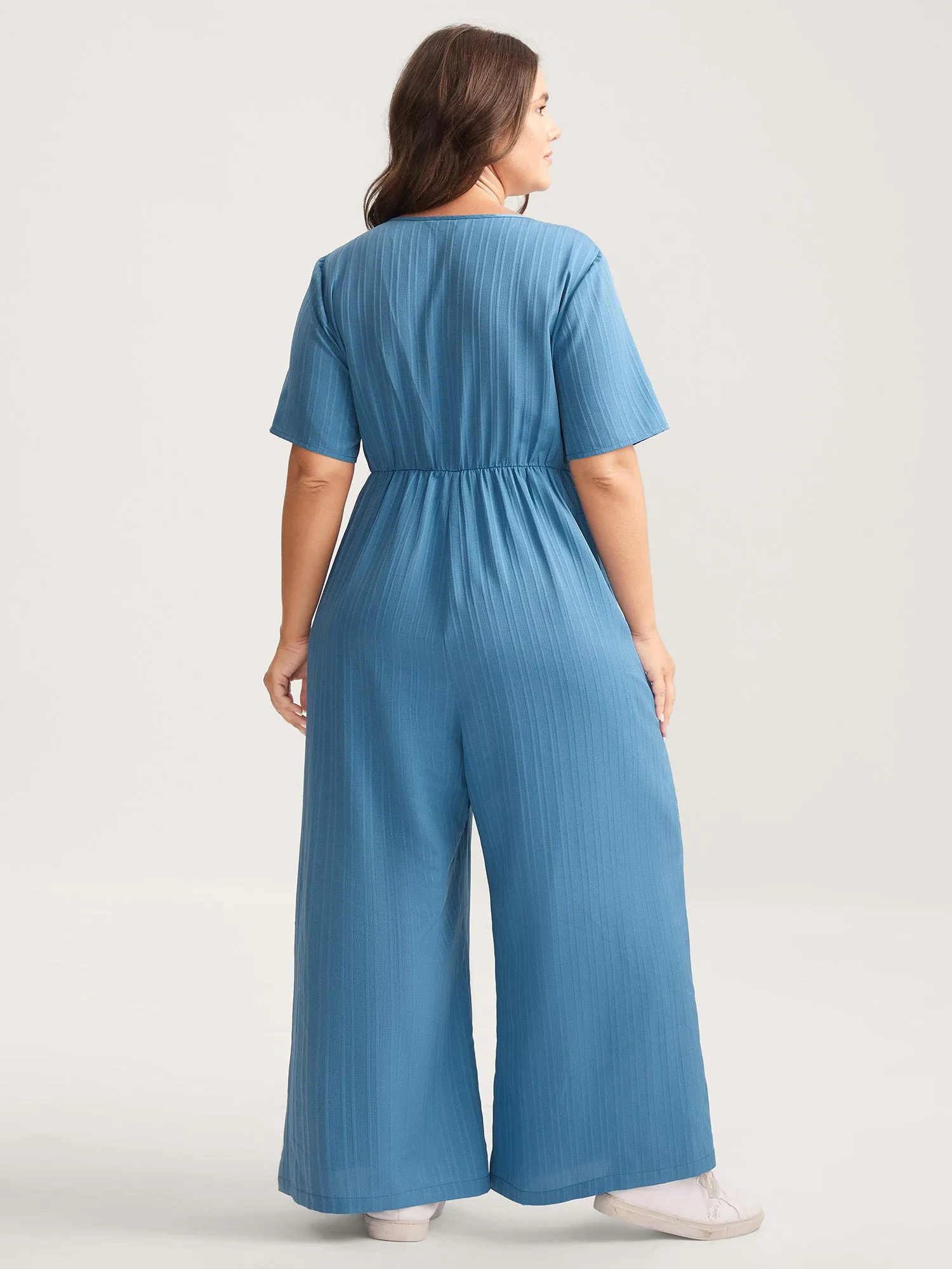 Button Detail High Waisted Solid Jumpsuit sold by Bloomchic product image thumbnail 4