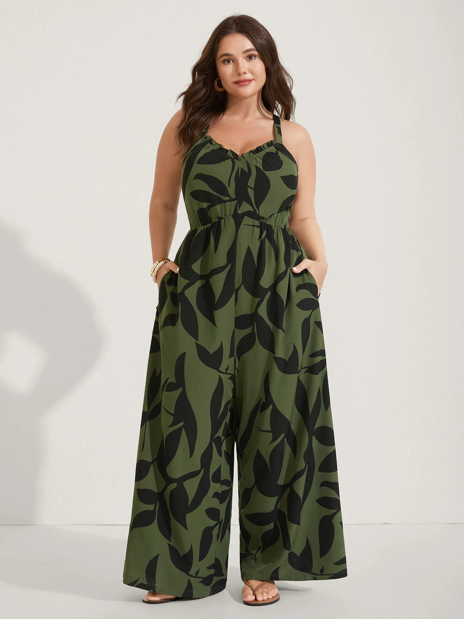 Silhouette Floral Print Sweetheart Jumpsuit sold by Bloomchic