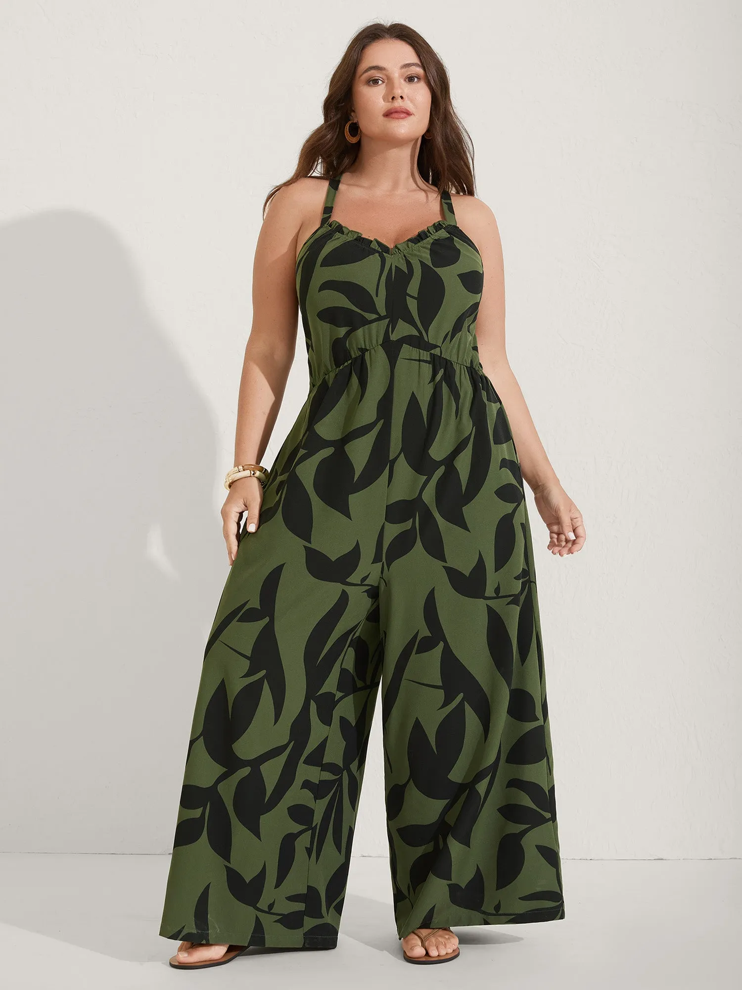 Silhouette Floral Print Sweetheart Jumpsuit sold by Bloomchic product image thumbnail 3