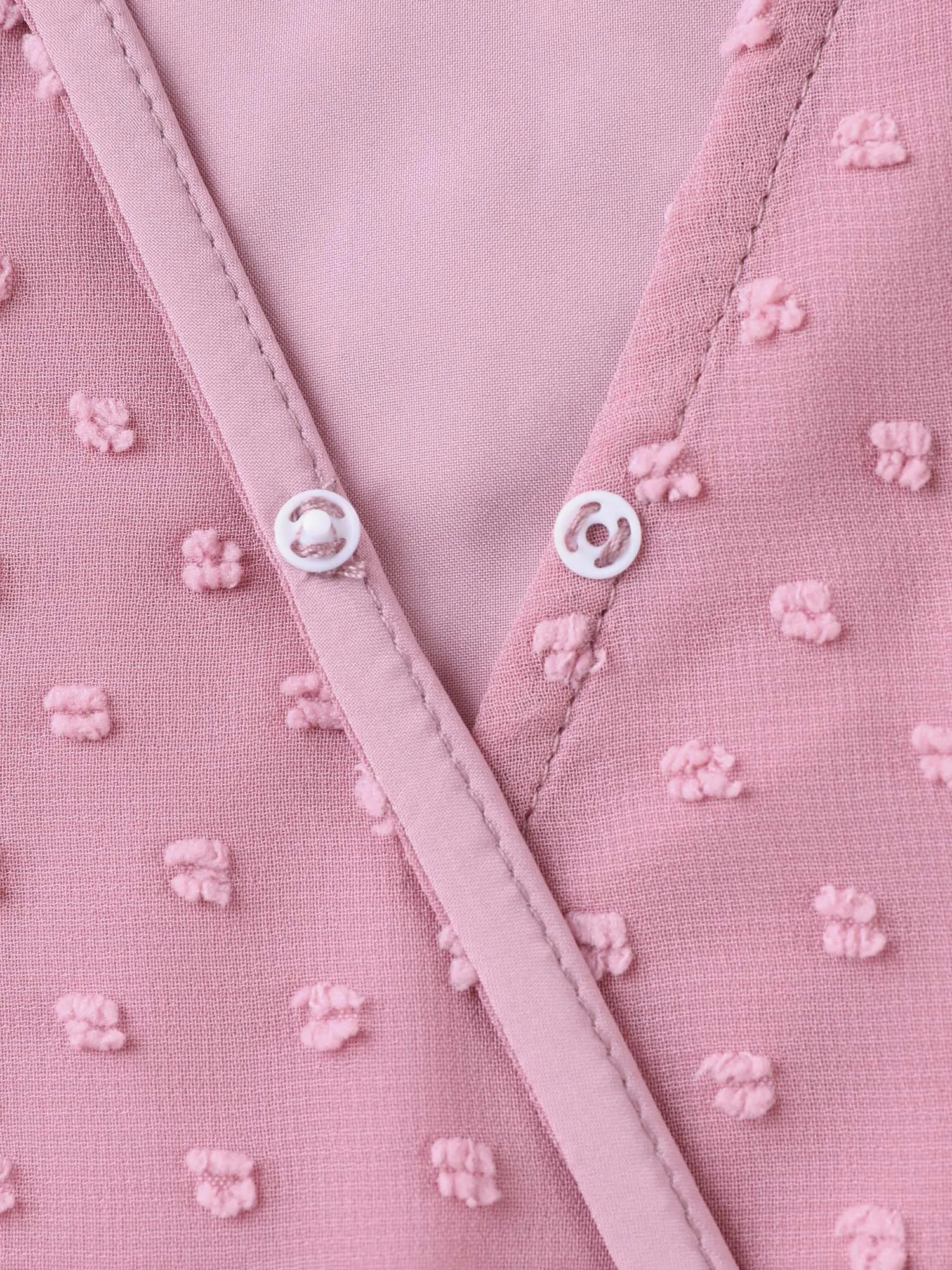 Textured Ruffled Trim Surplice Midi Dress sold by Bloomchic product image thumbnail 5