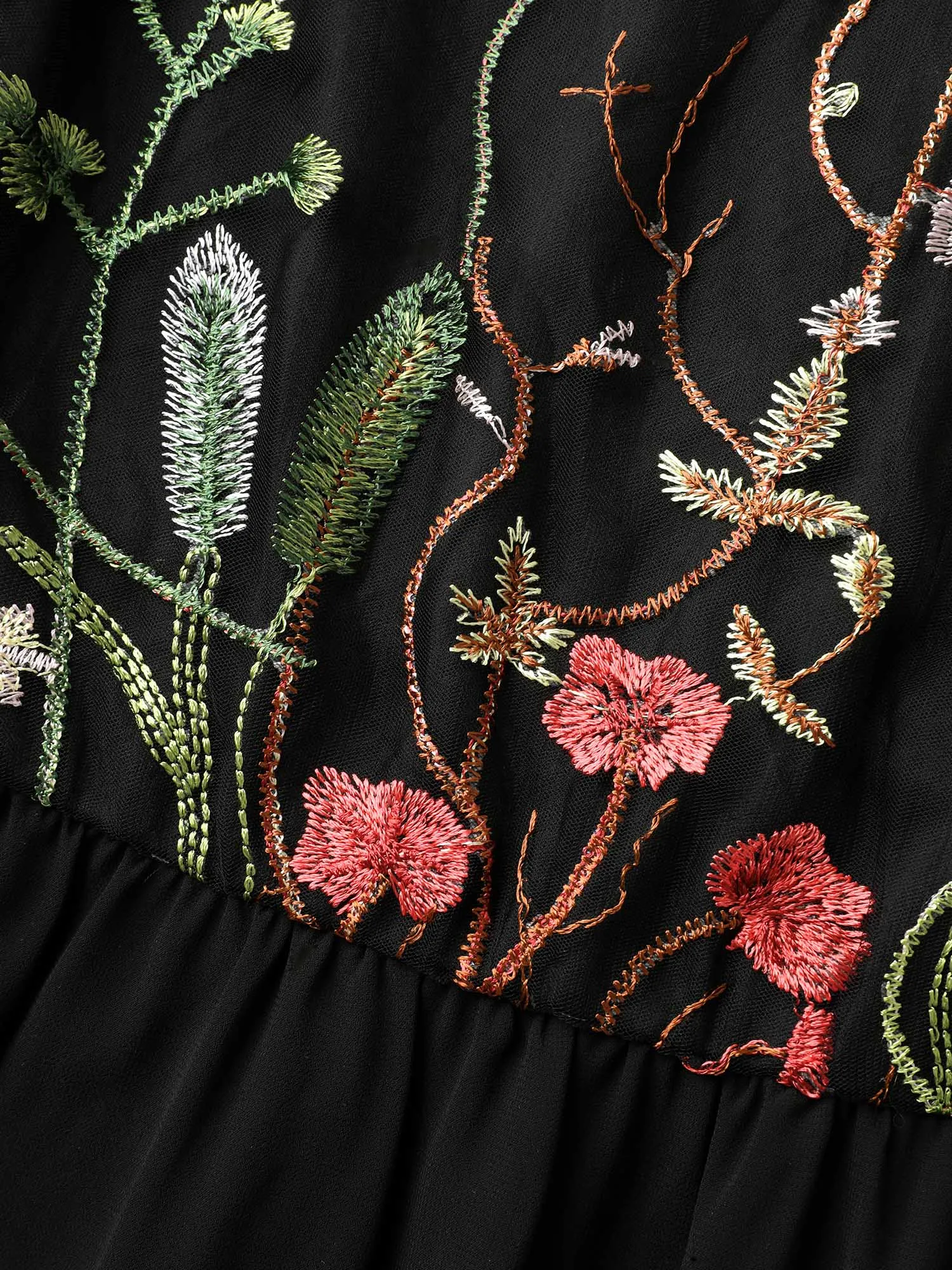 Mesh Floral Embroidery Midi Dress sold by Bloomchic product image thumbnail 5