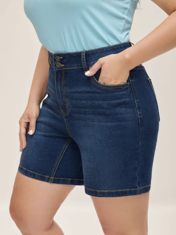 Classic Straight-Leg Denim Shorts sold by Bloomchic