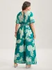 Rayon Tropical Leaf Button Detail Breezy Jumpsuit sold by Bloomchic