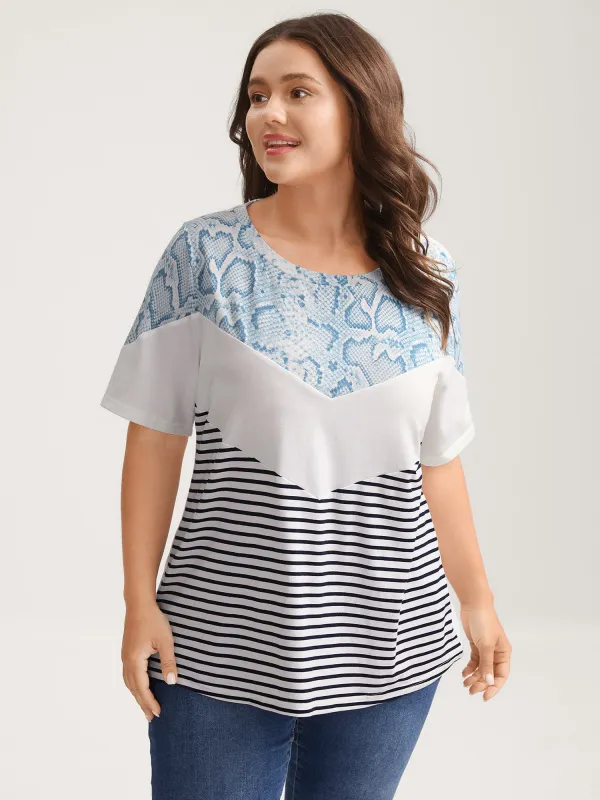 Animal Print Waffle Grid T-Shirt sold by Bloomchic