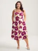 Large Floral Print Pockets Midi Dress sold by Bloomchic