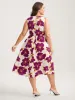 Large Floral Print Pockets Midi Dress sold by Bloomchic