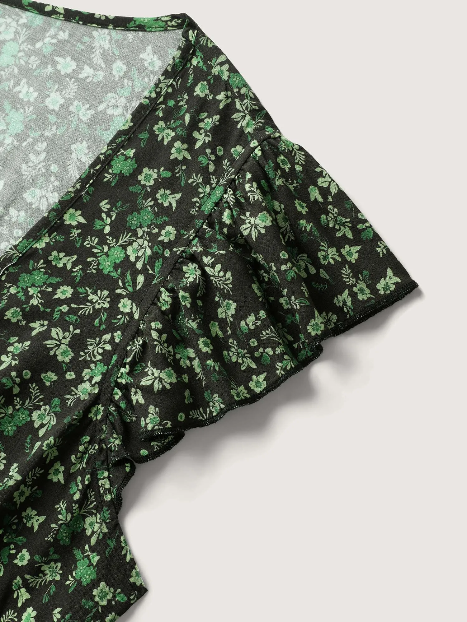 Rayon Garden Fresh Ruffled Sleeve Midi Dress sold by Bloomchic product image thumbnail 5