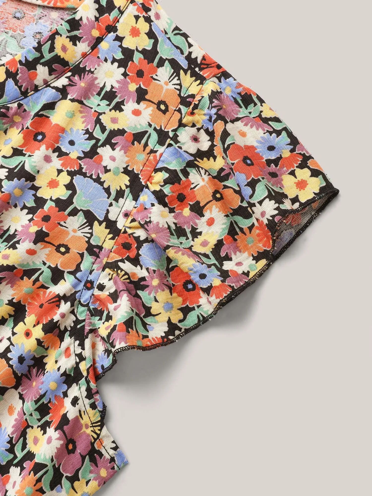 Rayon Colorful Floral Print Tiered Pockets Midi Dress sold by Bloomchic product image thumbnail 5