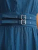 Belted Cinched-Waist Solid Maxi Dress sold by Bloomchic