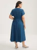 Belted Cinched-Waist Solid Maxi Dress sold by Bloomchic