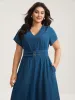 Belted Cinched-Waist Solid Maxi Dress sold by Bloomchic
