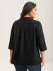 Tab Sleeve Blazer Collar Blouse sold by Bloomchic