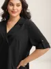 Tab Sleeve Blazer Collar Blouse sold by Bloomchic