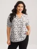 Leopard Print Split Neck Blouse sold by Bloomchic