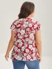 Silhouette Floral Toothpick Pleat Blouse sold by Bloomchic