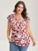 Silhouette Floral Toothpick Pleat Blouse sold by Bloomchic