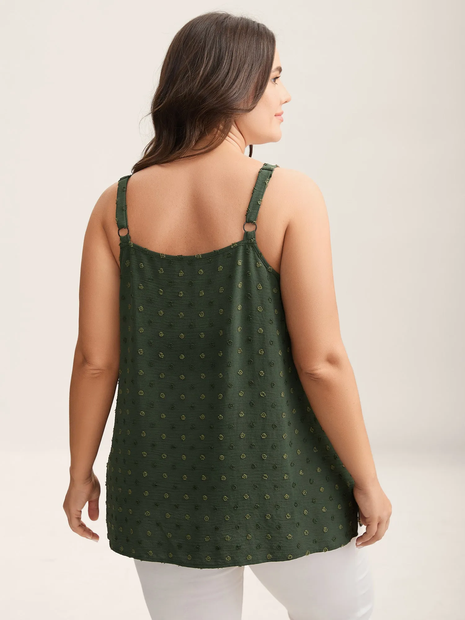 Textured Lace Trim Neck Tank Top sold by Bloomchic product image thumbnail 4