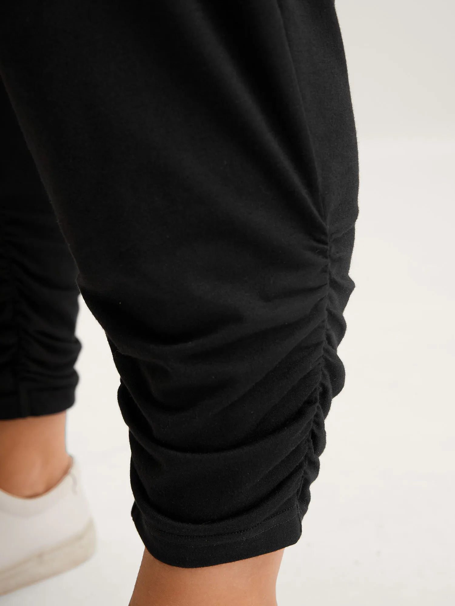 Stretchy Straight-Leg Gathered Hem Pants sold by Bloomchic product image thumbnail 2