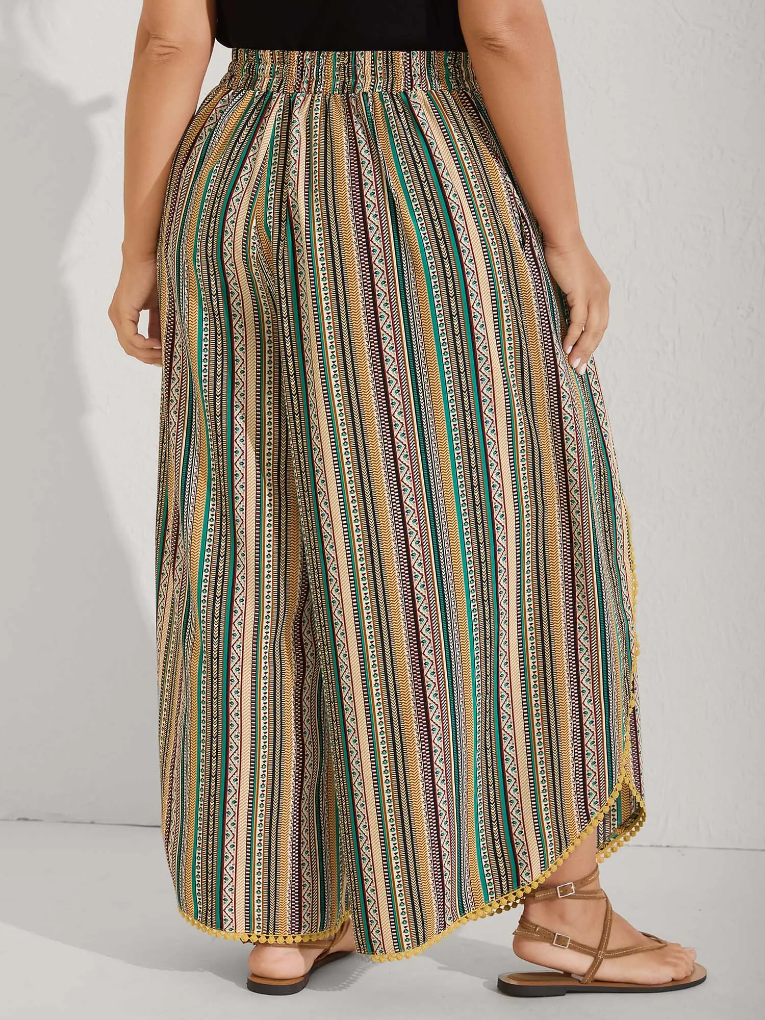 Split Asymmetrical Hem Boho Pants sold by Bloomchic product image thumbnail 5