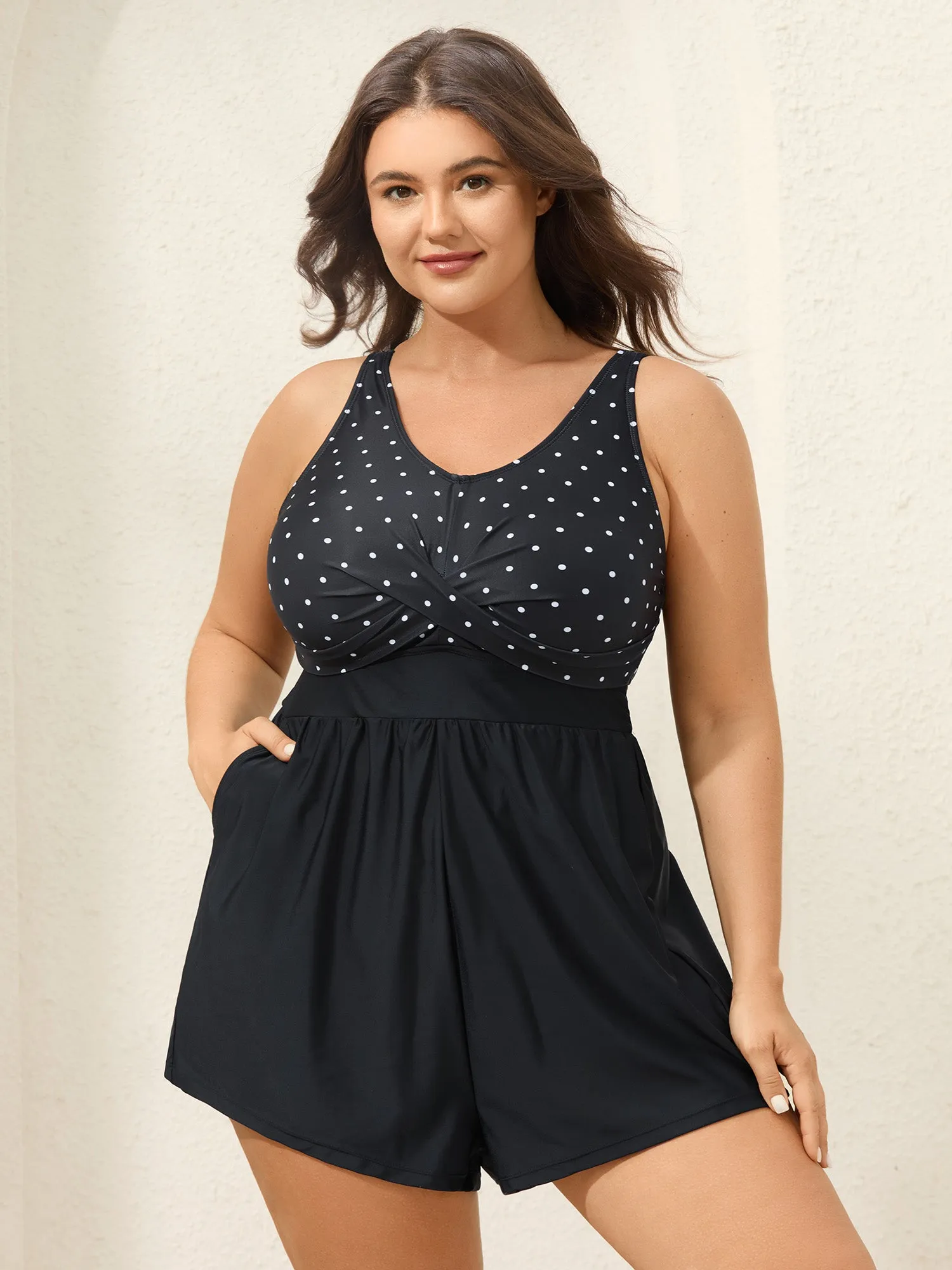 Polka Dots Twist One-Piece Swimsuit sold by Bloomchic