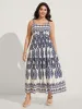 Boho Print Shirred Cami Midi Dress sold by Bloomchic