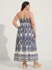 Boho Print Shirred Cami Midi Dress sold by Bloomchic
