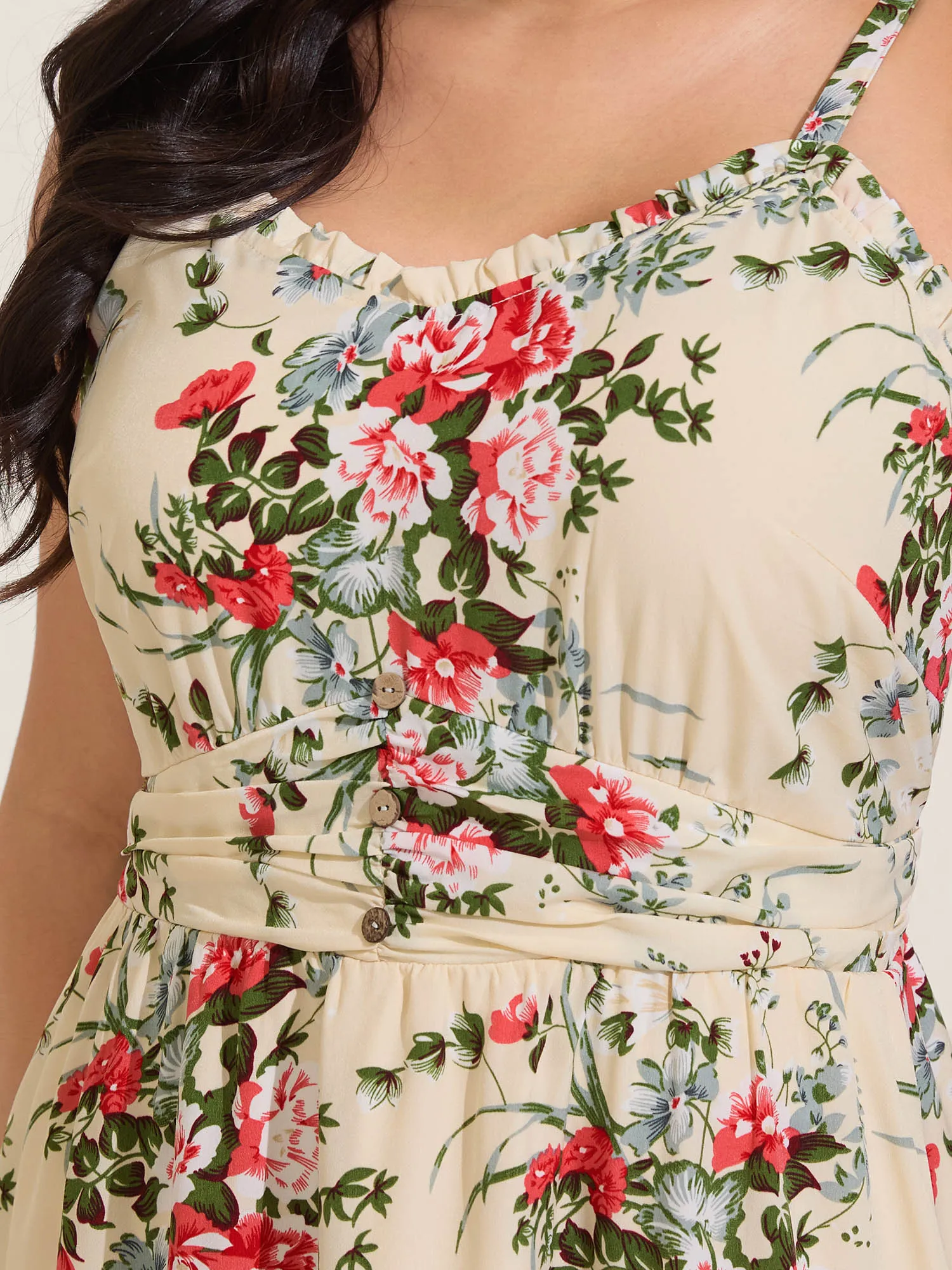 Floral Pleated Waist Pockets Midi Dress sold by Bloomchic product image thumbnail 2