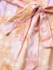 Paisley Print Belted Color Contrast Midi Dress sold by Bloomchic