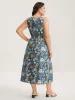 Floral Print Shirred Waist Midi Dress sold by Bloomchic