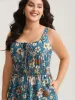 Floral Print Shirred Waist Midi Dress sold by Bloomchic