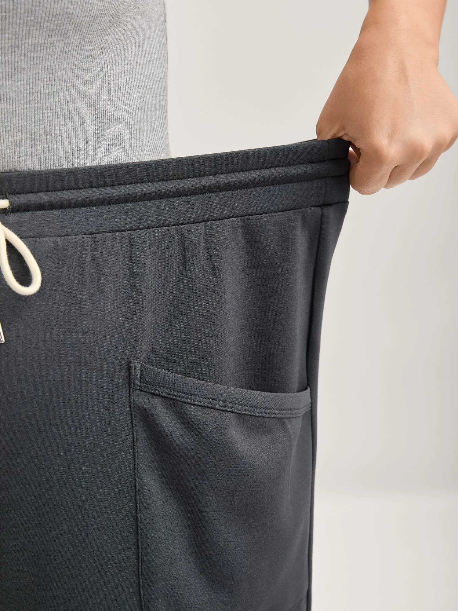 Rolled Hem Drawstring Straight-Leg Pants sold by Bloomchic product image thumbnail 3