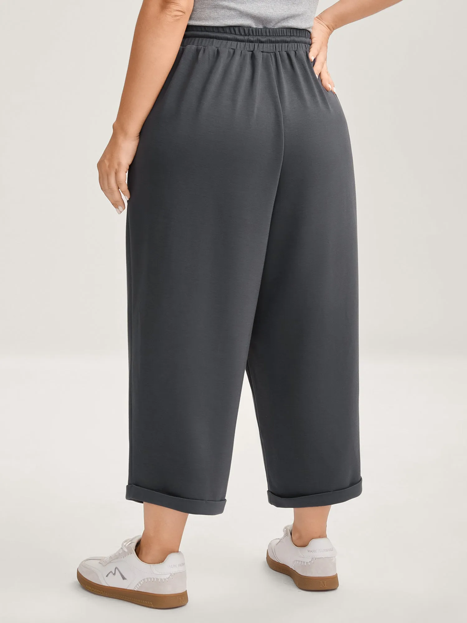 Rolled Hem Drawstring Straight-Leg Pants sold by Bloomchic product image thumbnail 5