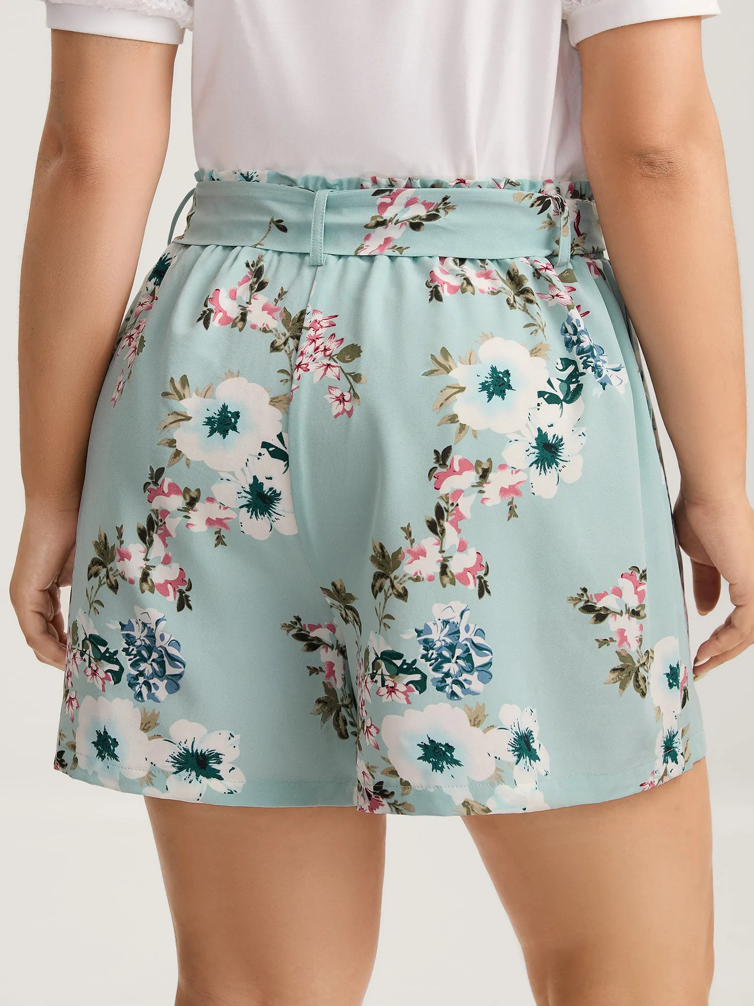Fresh Floral Print Belted Shorts sold by Bloomchic product image thumbnail 4