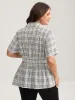 Cotton Plaid Sculpted Button Placket Blouse sold by Bloomchic