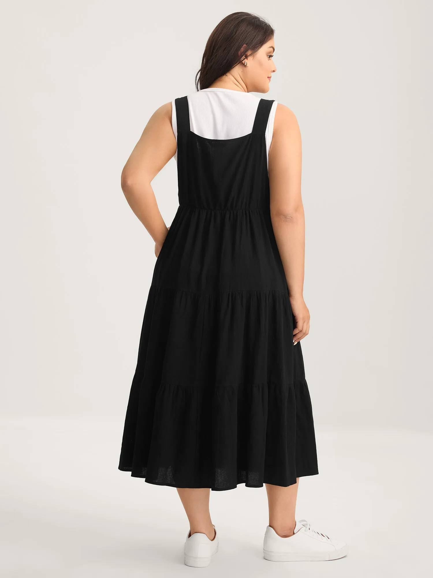 Pure Cotton Diagonal Pockets Midi Dress sold by Bloomchic product image thumbnail 4