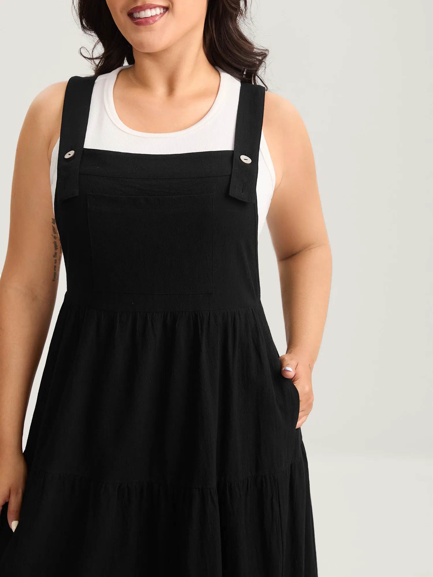 Pure Cotton Diagonal Pockets Midi Dress sold by Bloomchic product image thumbnail 2