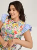 Pure Cotton Floral Turtleneck Blouse sold by Bloomchic