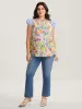 Pure Cotton Floral Turtleneck Blouse sold by Bloomchic