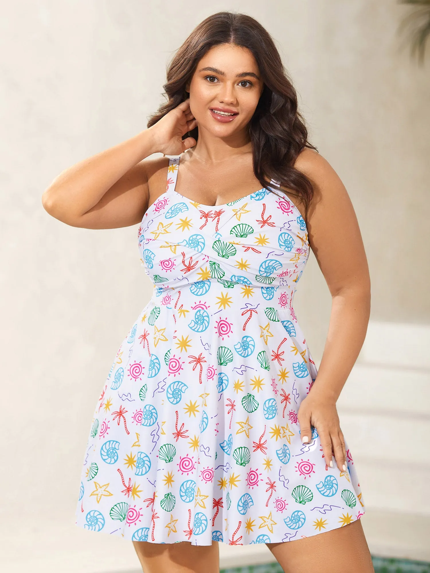 Marine Elements Twist Front Swim Dress sold by Bloomchic