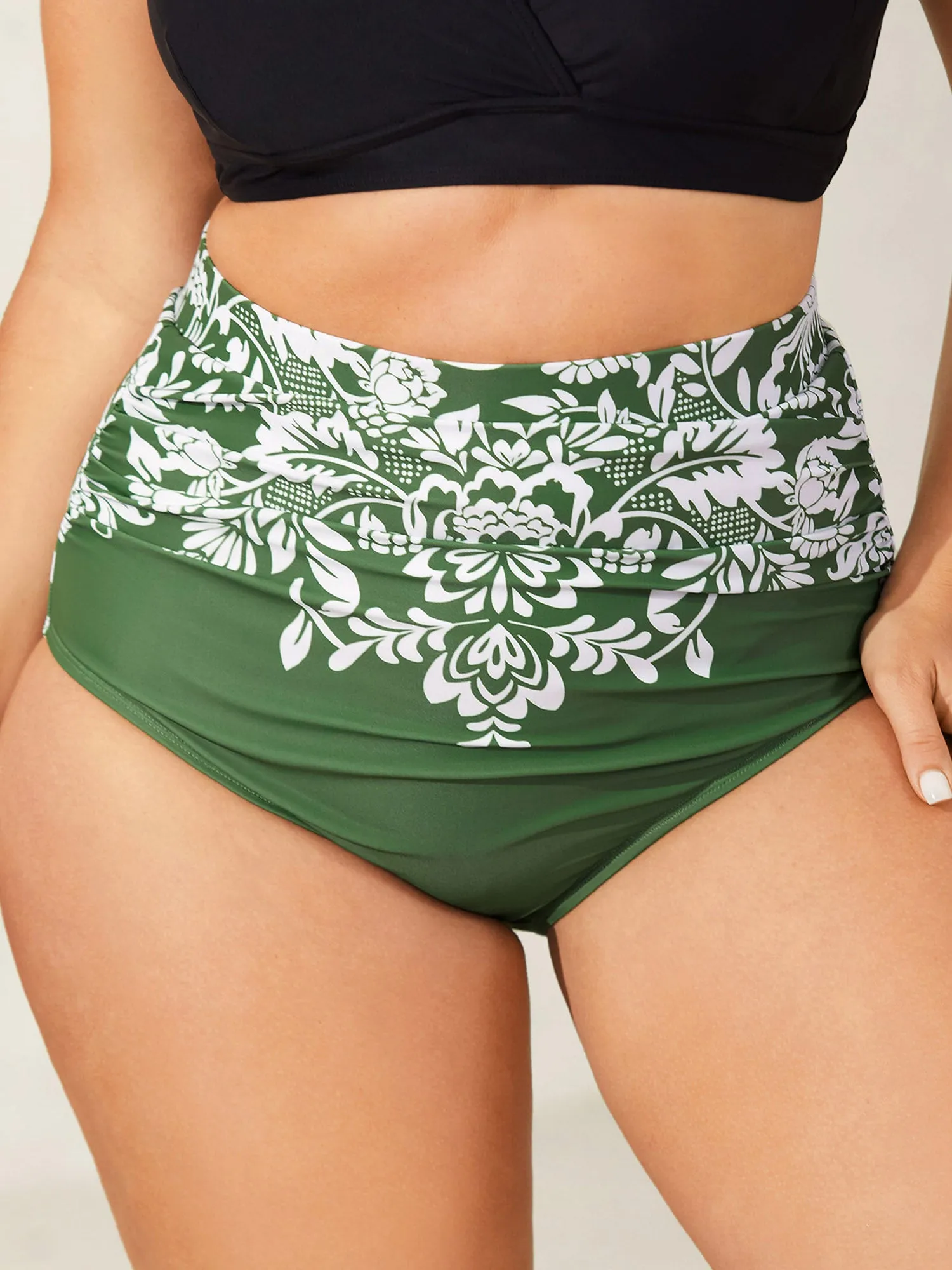 Floral Print Cheeky Coverage Swim Bottoms sold by Bloomchic