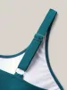 Colorful Hem Scoop Neck Swim Top sold by Bloomchic