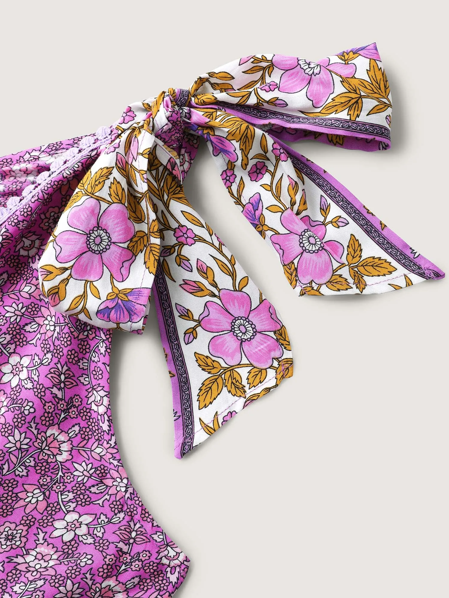 Ribbon Shoulder Tie Tiered Maxi Dress sold by Bloomchic product image thumbnail 5