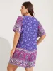 Boho Print Tie Front Breezy Romper sold by Bloomchic