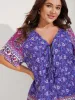 Boho Print Tie Front Breezy Romper sold by Bloomchic